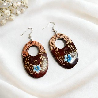 New Design Painting Wood Earrings Fresh Look